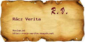 Rácz Verita névjegykártya